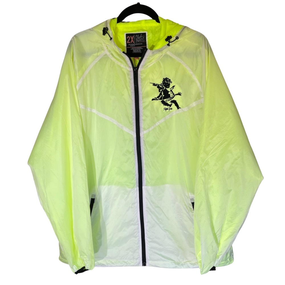 NWT Bleecker & Mercer Style Gods Jacket 2X – Neon Yellow – Embroidered – Y2K